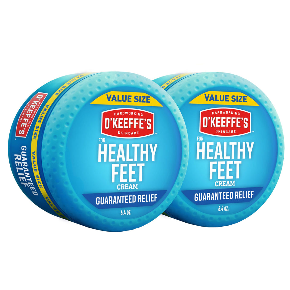 O'Keeffe's front packaging showing the 6.4 oz jar and brand benefit