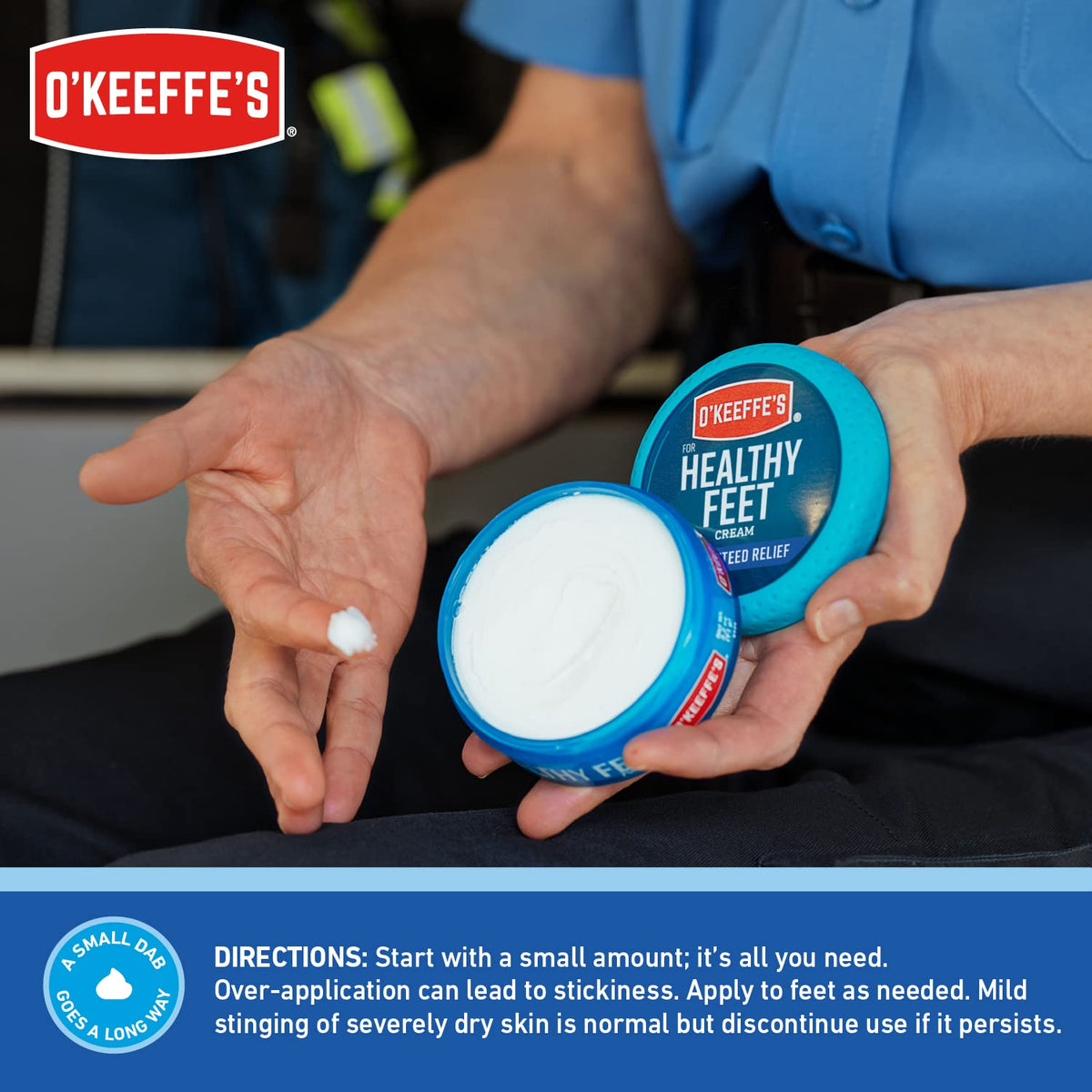 O'Keeffe's label close-up displaying brand and product details