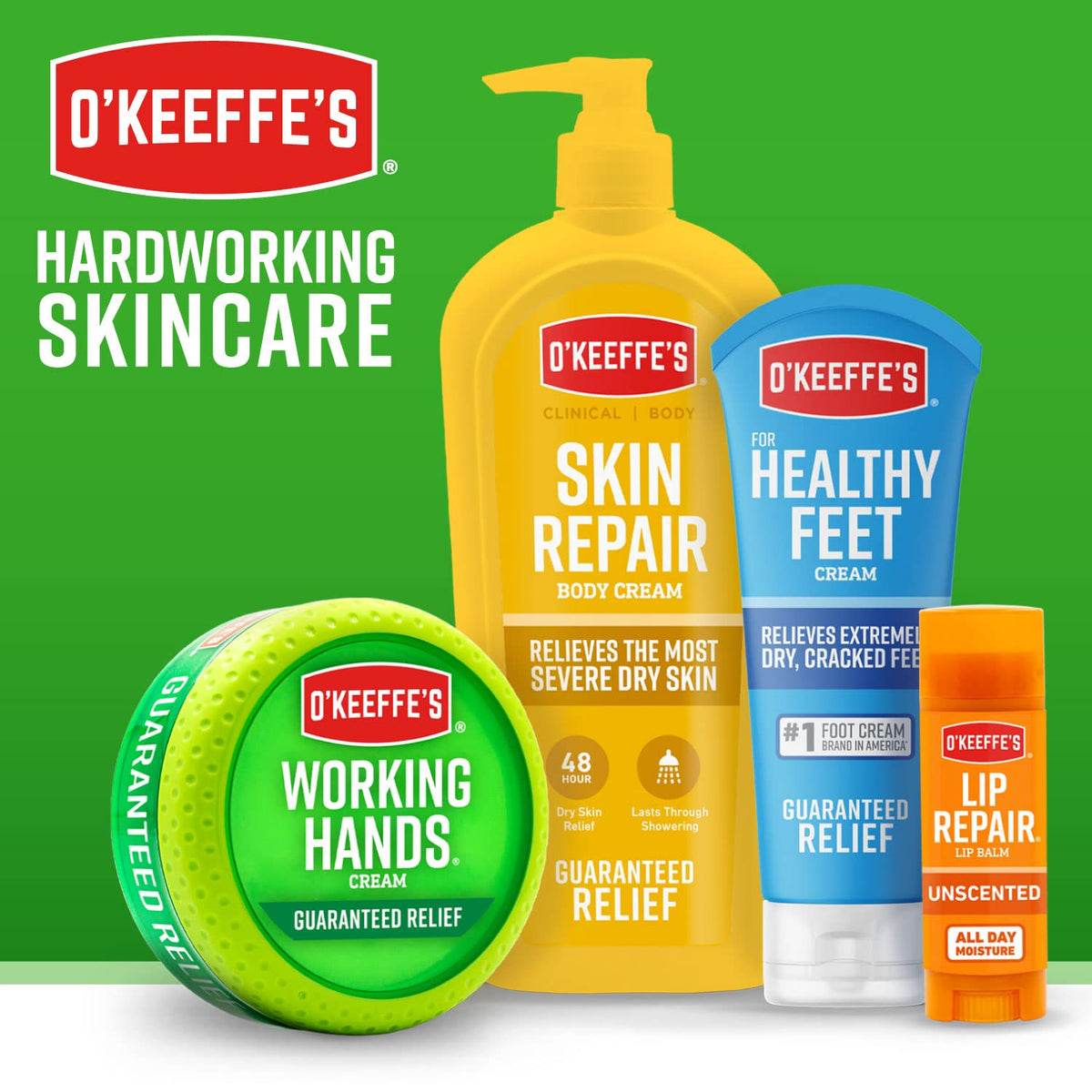 O'Keeffe's tubes on a nightstand to show bedtime treatment routine benefit