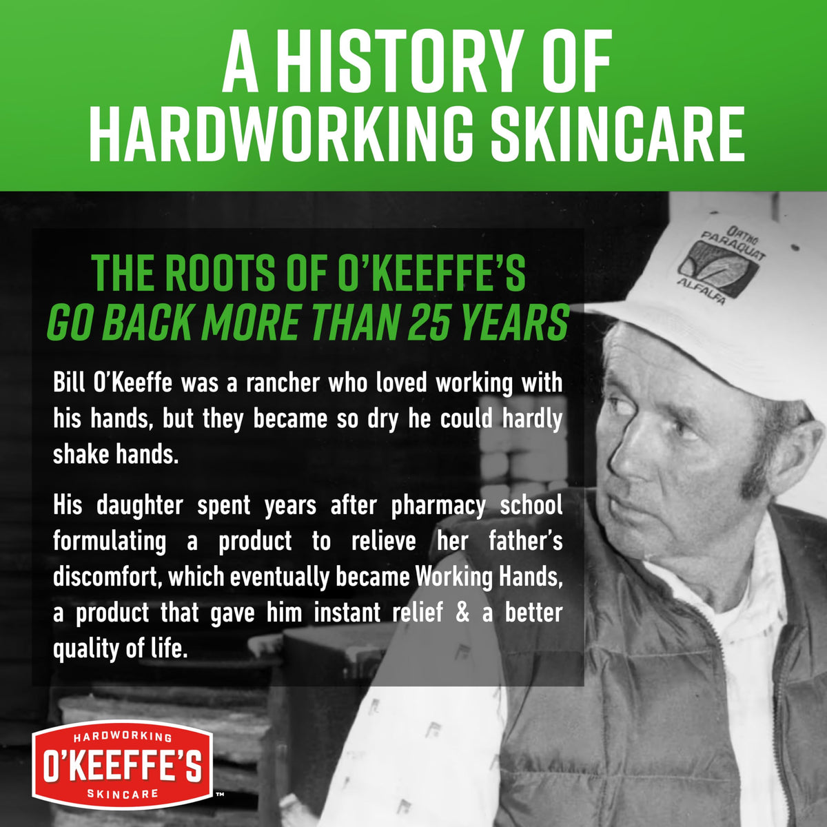O'Keeffe's products in use on hands and feet demonstrating targeted hydration