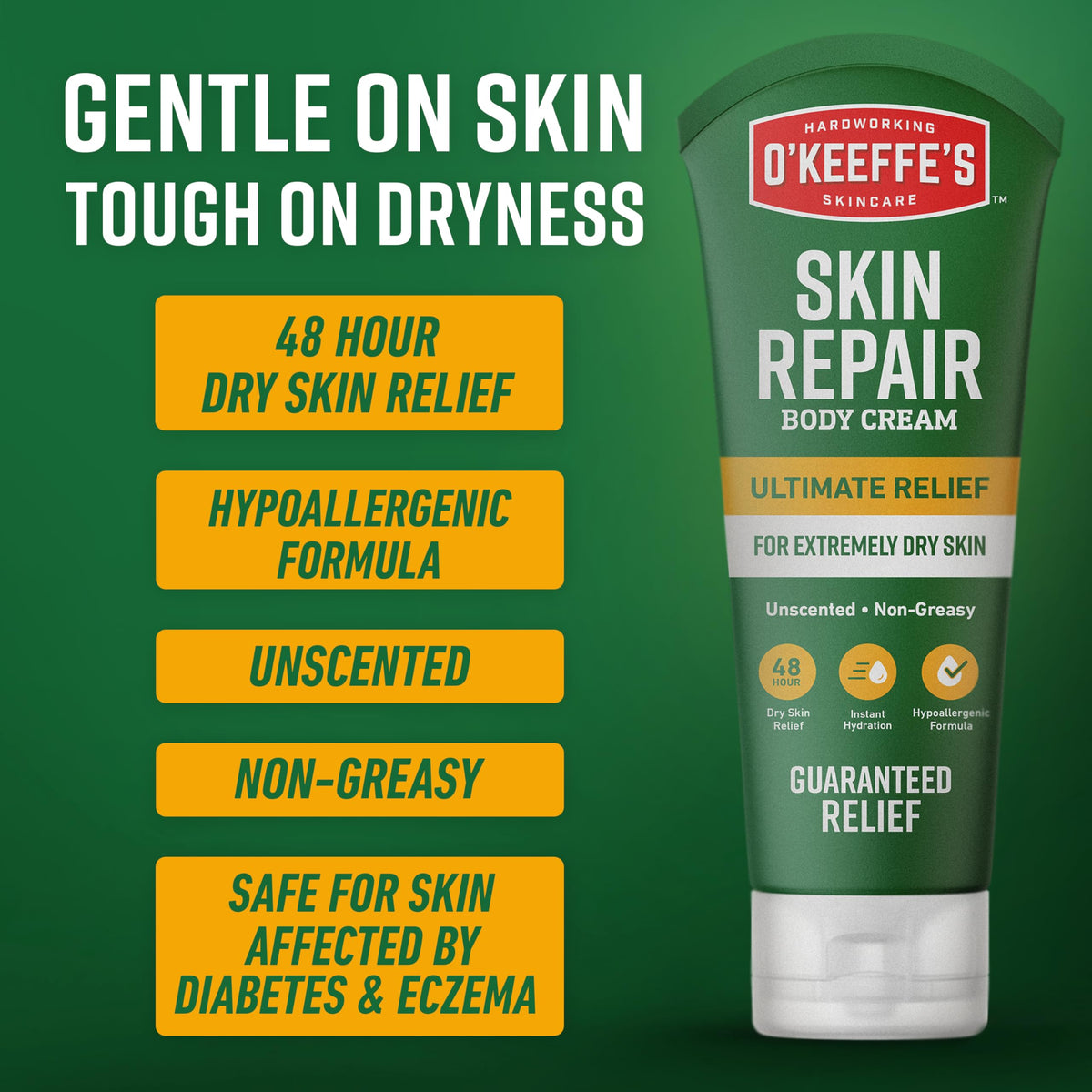 O'Keeffe's illustration of protective barrier on skin showing long-lasting protection benefit