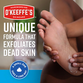 O'Keeffe's tube on bathroom shelf in lifestyle scene encouraging daily foot care routine