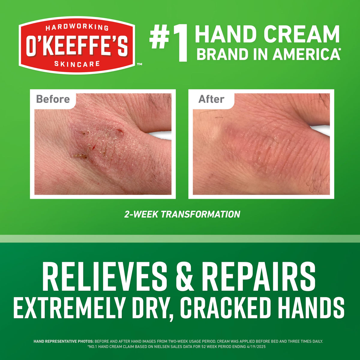 O'Keeffe's close-up of cream texture demonstrating rich, concentrated moisturizing feel