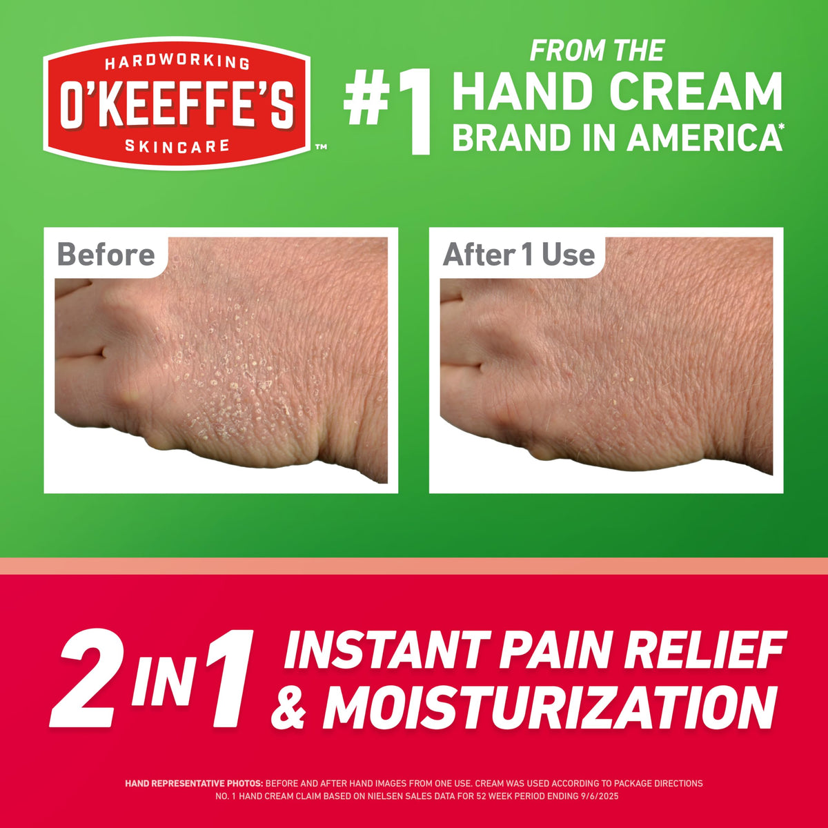 O'Keeffe's close-up of creamy texture demonstrating fast absorption and non-greasy feel
