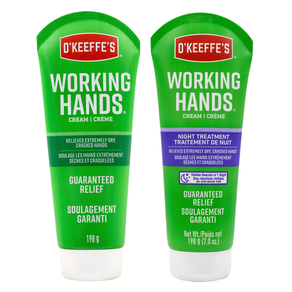O'Keeffe's working hands front packaging showing clear product and benefit