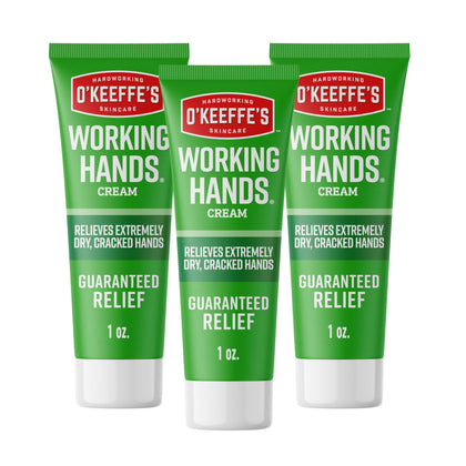 O'Keeffe's tube front view showing brand and travel friendly design