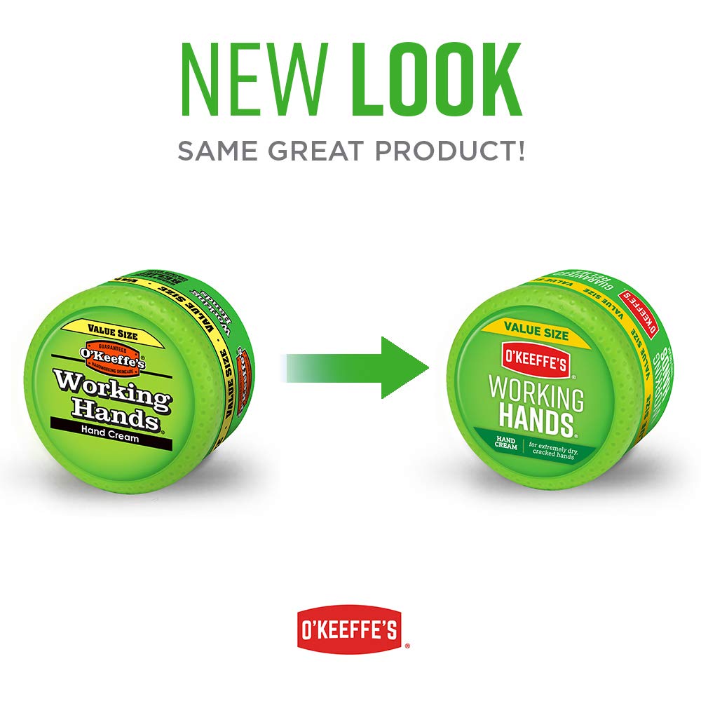 O'Keeffe's hand cream in use on dry hands showing protective relief