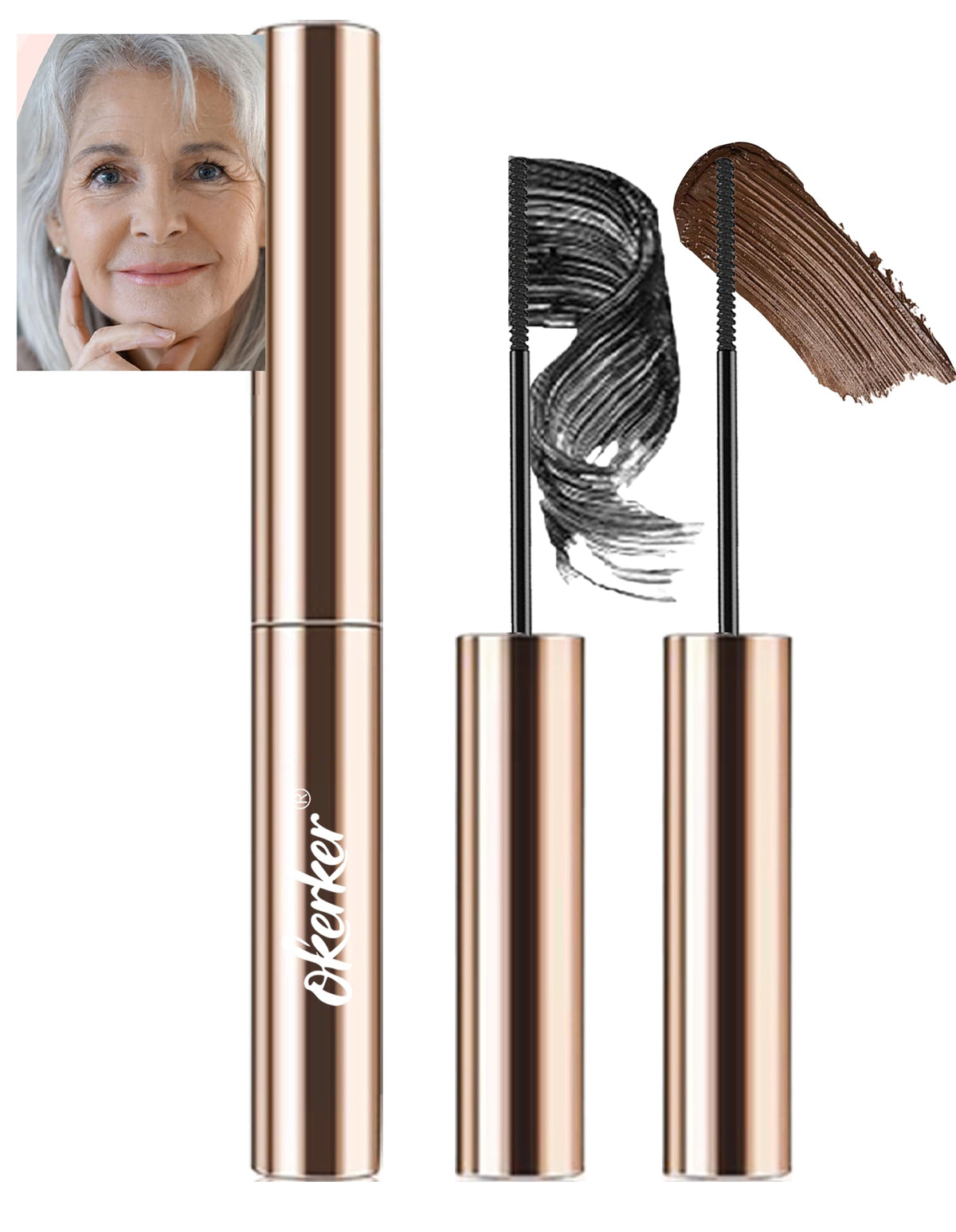 Okerker front packaging showing tube design and shade options for everyday wear
