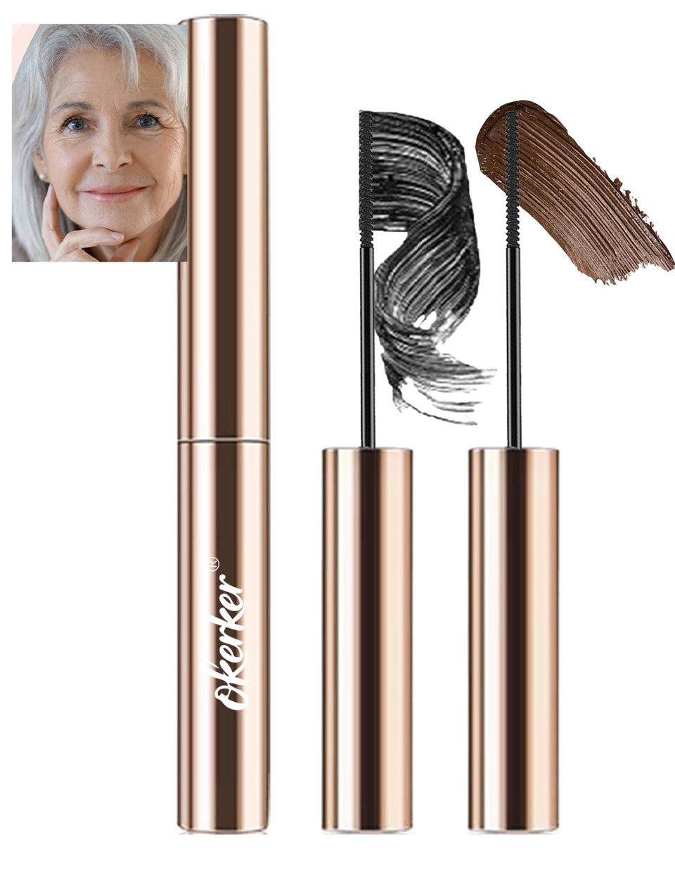 Okerker front packaging showing tube design and shade options for everyday wear