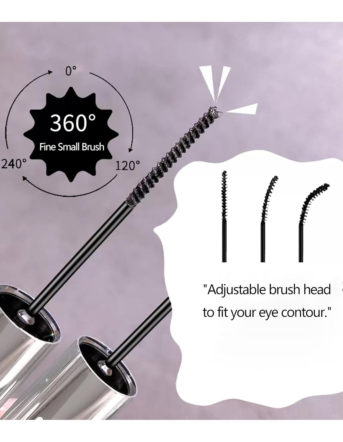 Okerker mascara texture on brush tip illustrating smooth, buildable formula