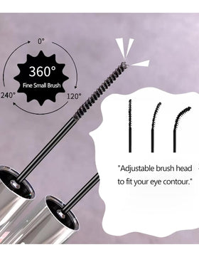 Okerker mascara texture on brush tip illustrating smooth, buildable formula