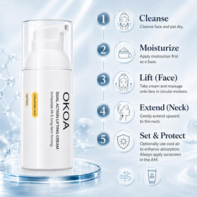 OKOA Cream on bathroom shelf in lifestyle setting conveying daily routine benefit