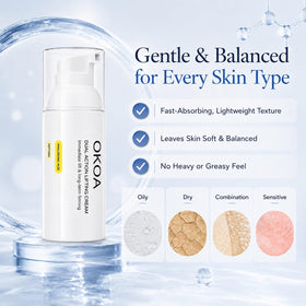 OKOA Cream next to common items showing 30ML size for scale and portability