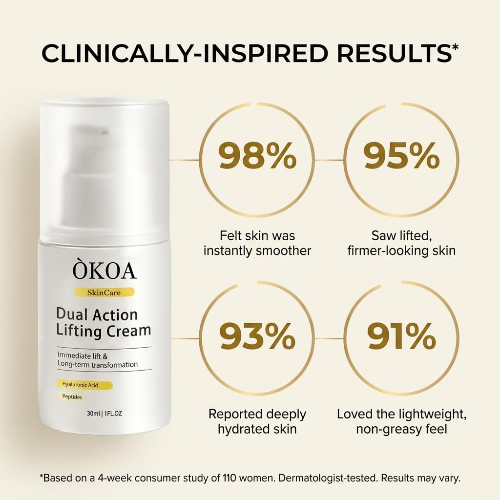 ÓKOA Skincare peptides and hyaluronic ingredient visual highlighting hydration benefit