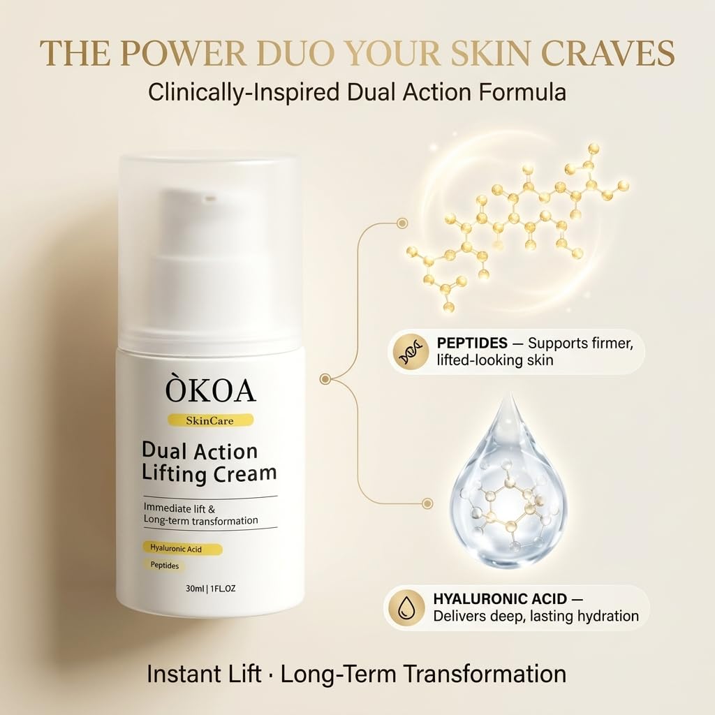 ÓKOA Skincare open jar cream texture displayed for fast absorption benefit