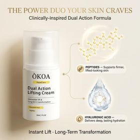 ÓKOA Skincare open jar cream texture displayed for fast absorption benefit