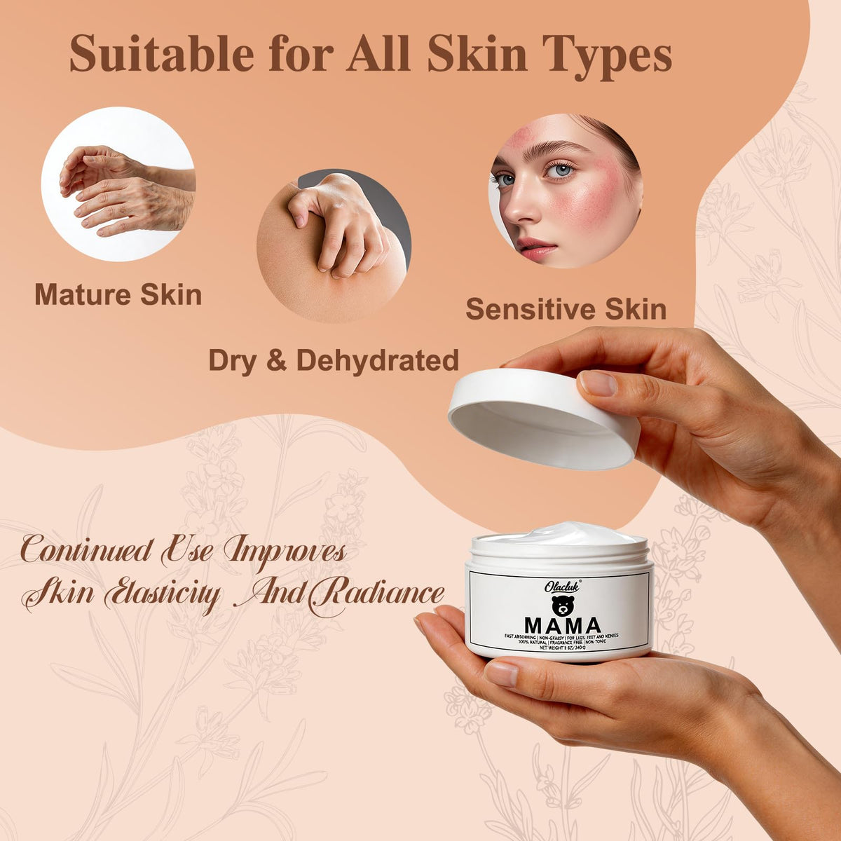 OLACLUK on bathroom counter in nighttime routine showing calming lavender benefit