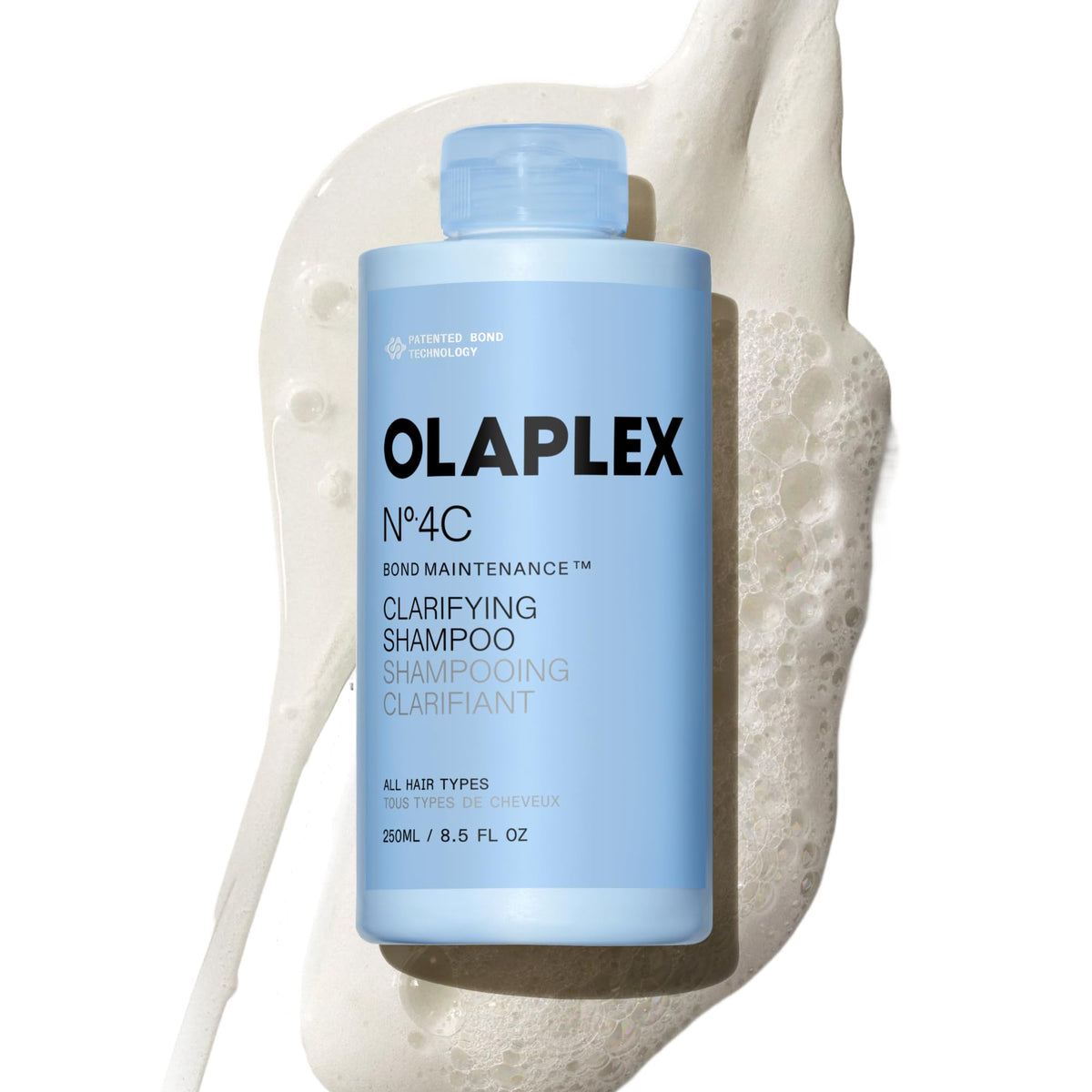 Olaplex Nº.4C front bottle showing packaging and clear labeling benefit clarity