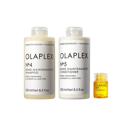 Olaplex wash and shine kit front view showing complete trio and benefits