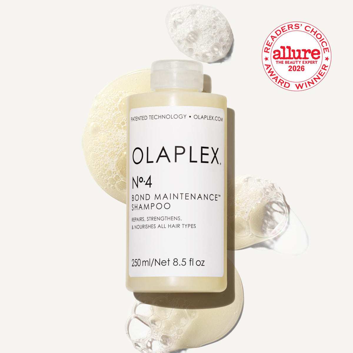 Olaplex Nº.4 pump and cap detail highlighting ease of use benefit