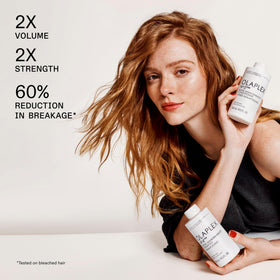 Olaplex Nº.5FINE pump and cap detail highlighting controlled dispensing and mess-free use