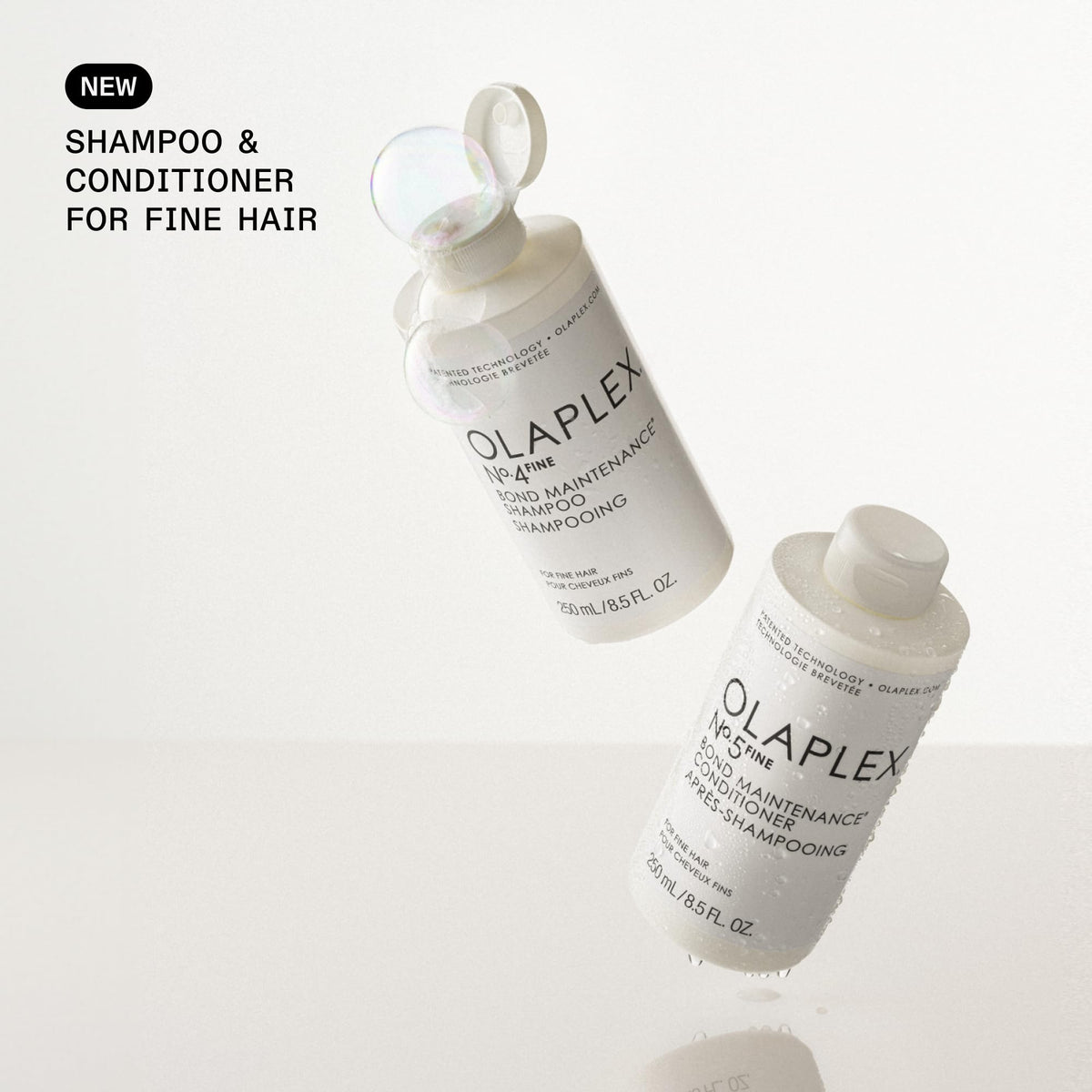 Close-up of Olaplex Nº.5FINE lightweight cream texture showing non-greasy hydration