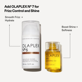Olaplex Nº.6 label close-up highlighting product claims and ingredient detail