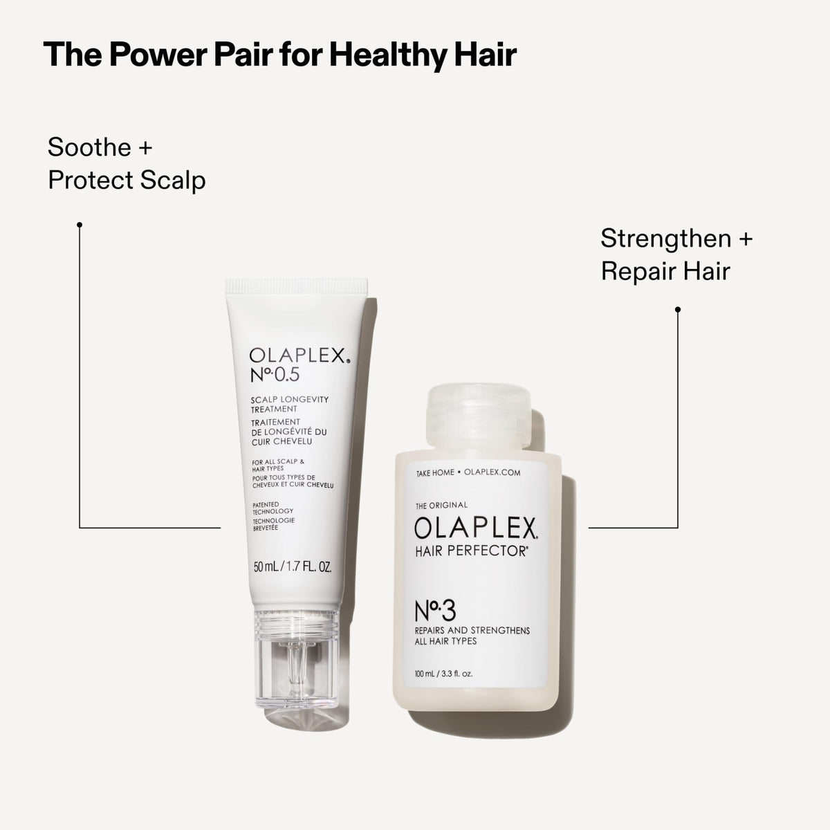 Model applying Olaplex to scalp demonstrating soothing and hydrating benefit