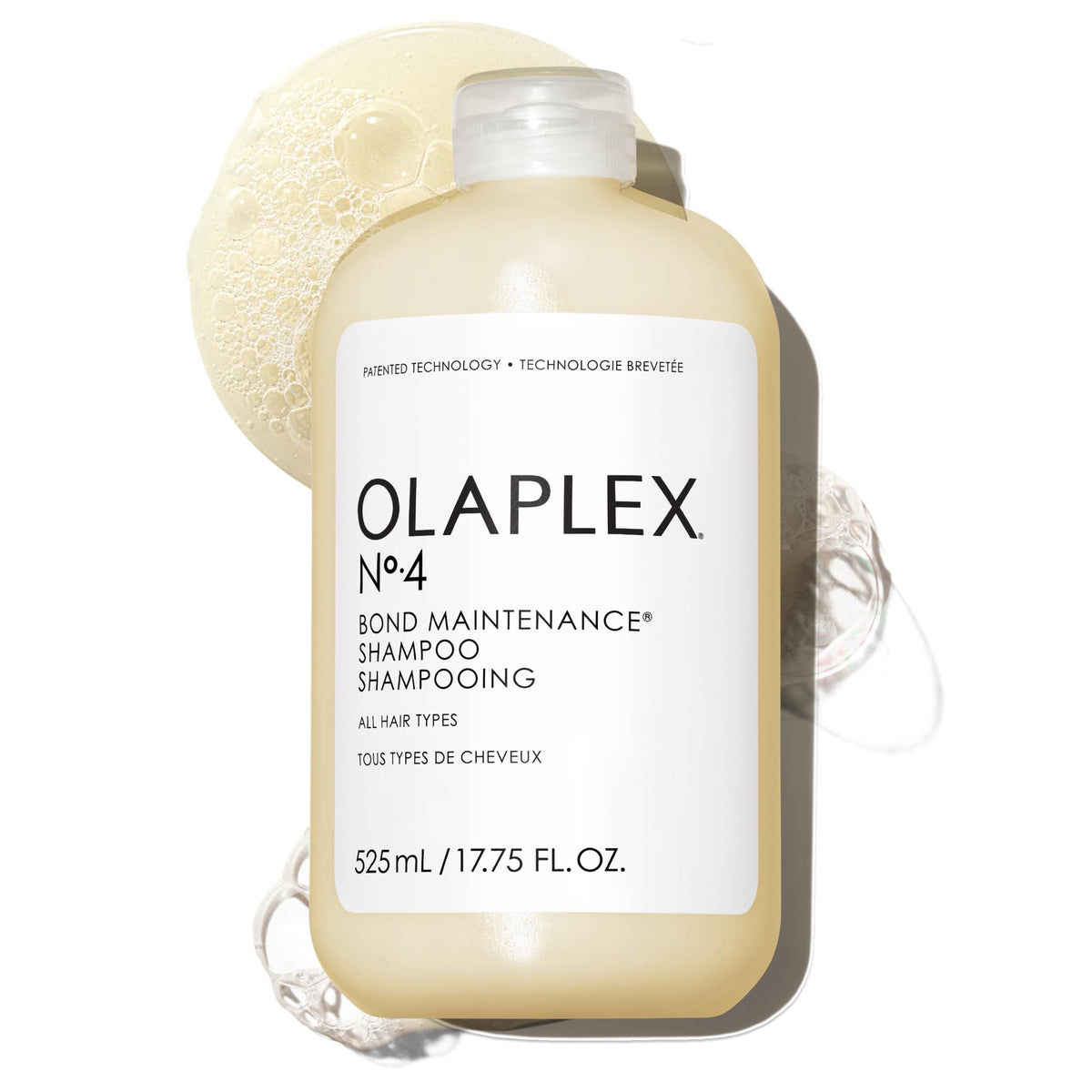 Olaplex bottle front view showing product branding and size benefits