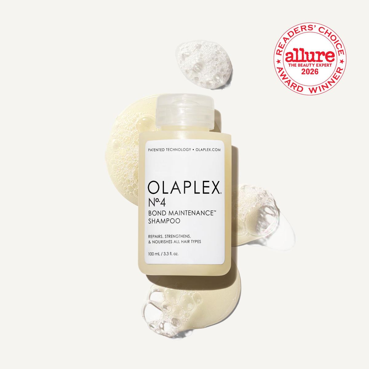 Olaplex Nº.4 pump and cap detail highlighting easy dispensing