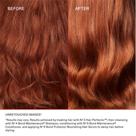 Olaplex Nº.4 size comparison next to hand showing travel-friendly 100 mL
