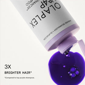 Olaplex Nº.4P shampoo pouring texture highlighting concentrated formula benefit