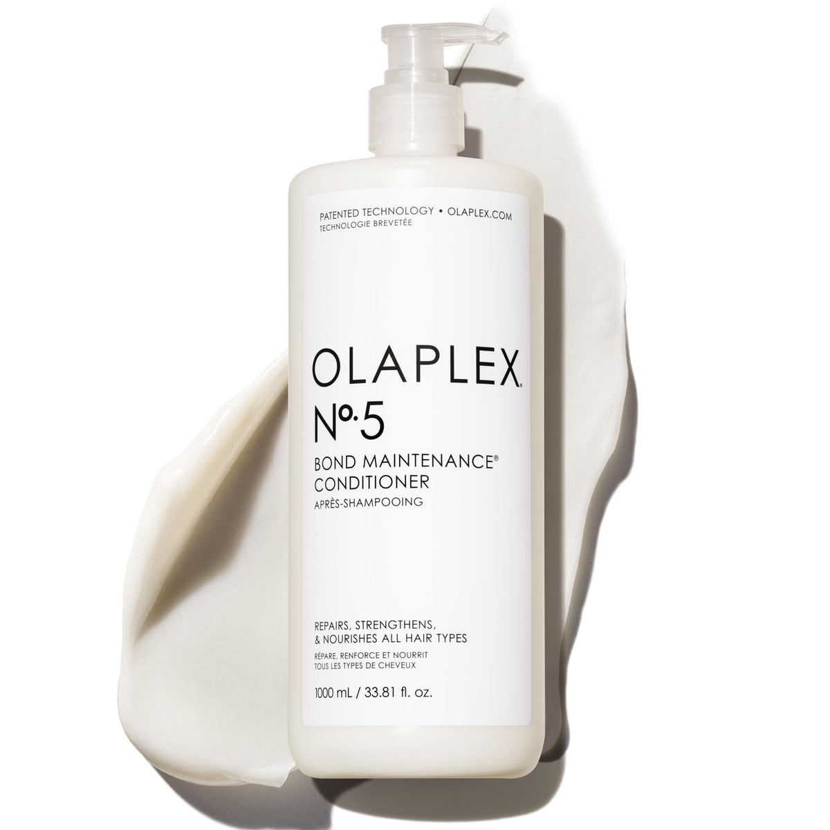 Olaplex Nº.5 front packaging large refill bottle showing product benefit