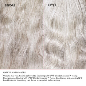 model using Olaplex Nº.5P in shower displaying hydrating and toning benefit