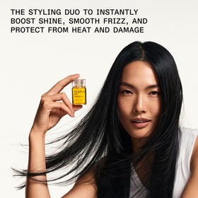Olaplex No.6 Bond Smoother tube label close-up showing frizz control benefit