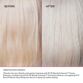 Olaplex in shower application illustrating use and gentle toning action