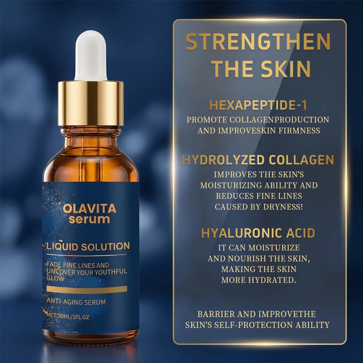 Olavita Serum applied on hand demonstrating smooth, hydrating benefit