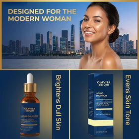 Olavita Serum before and after scale photo showing firmer-looking skin benefit
