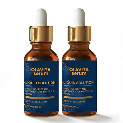 Olavita Serum front bottles showing product duo and fresh brightening benefit
