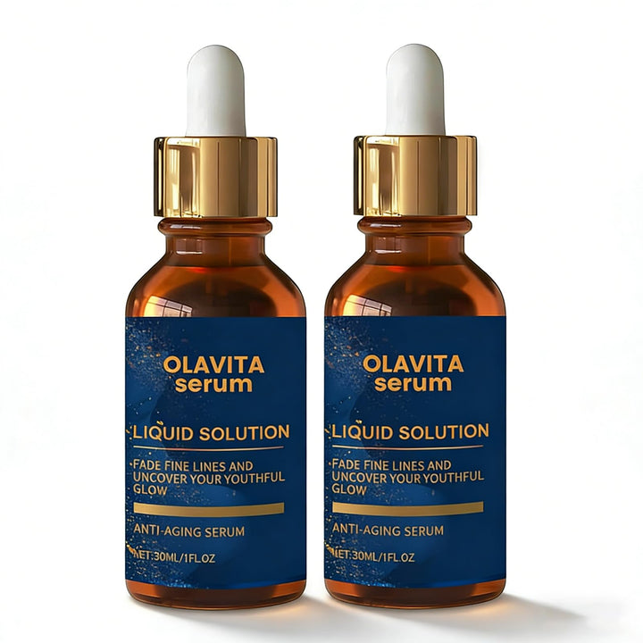Olavita Serum front bottles showing product duo and fresh brightening benefit
