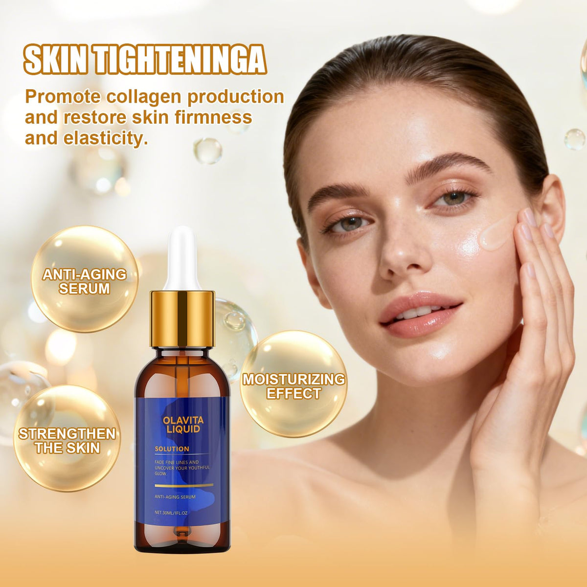 Olavita Liquid applied on hand demonstrating fast absorption and plumping
