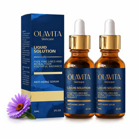 Olavita serum front packaging showing two bottles and benefits