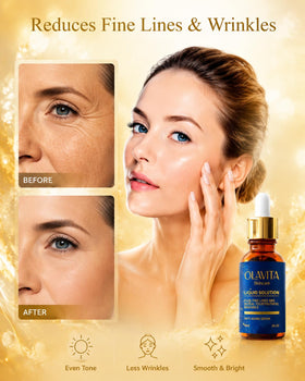 Olavita serum in hand demonstrating bottle size and portability