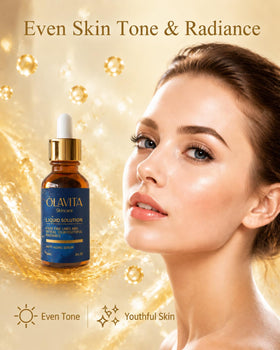 Olavita serum liquid texture on skin showing quick absorption