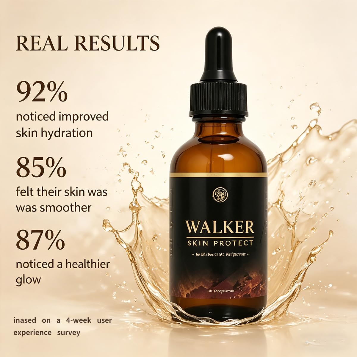 Olavita Walker Skin Protect Serum texture on hand demonstrating lightweight, non-greasy hydration