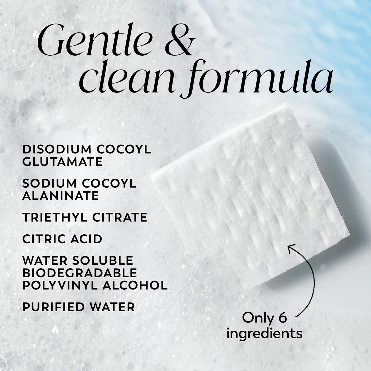 Olay activated lather in hands showing creamy foam for gentle clean