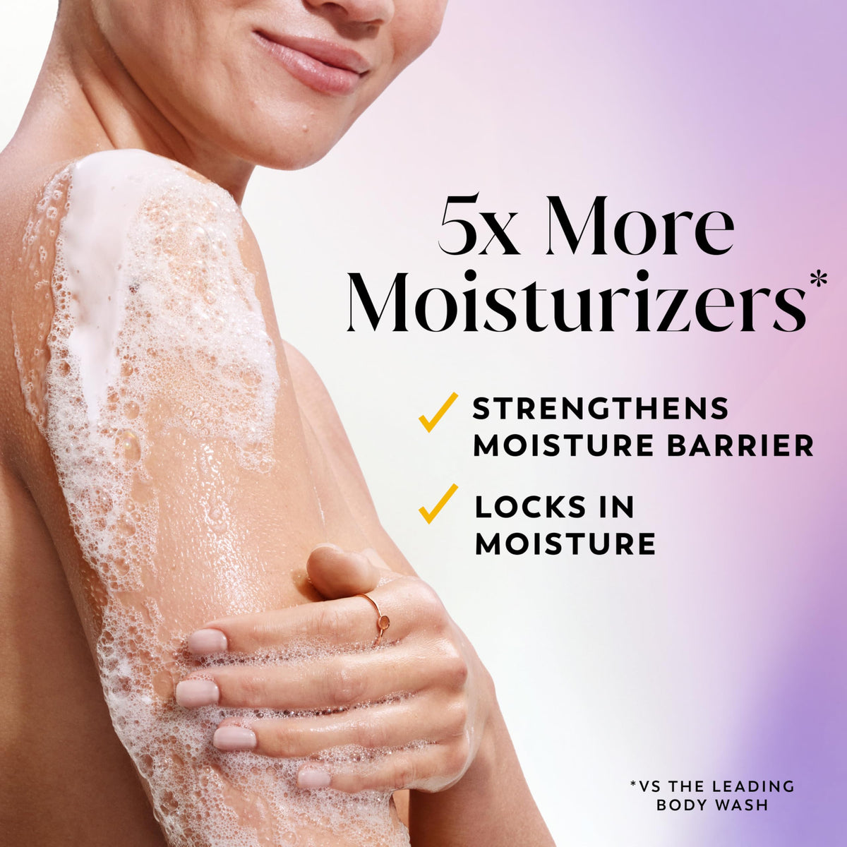 Olay pump dispense close-up demonstrating easy, mess-free application