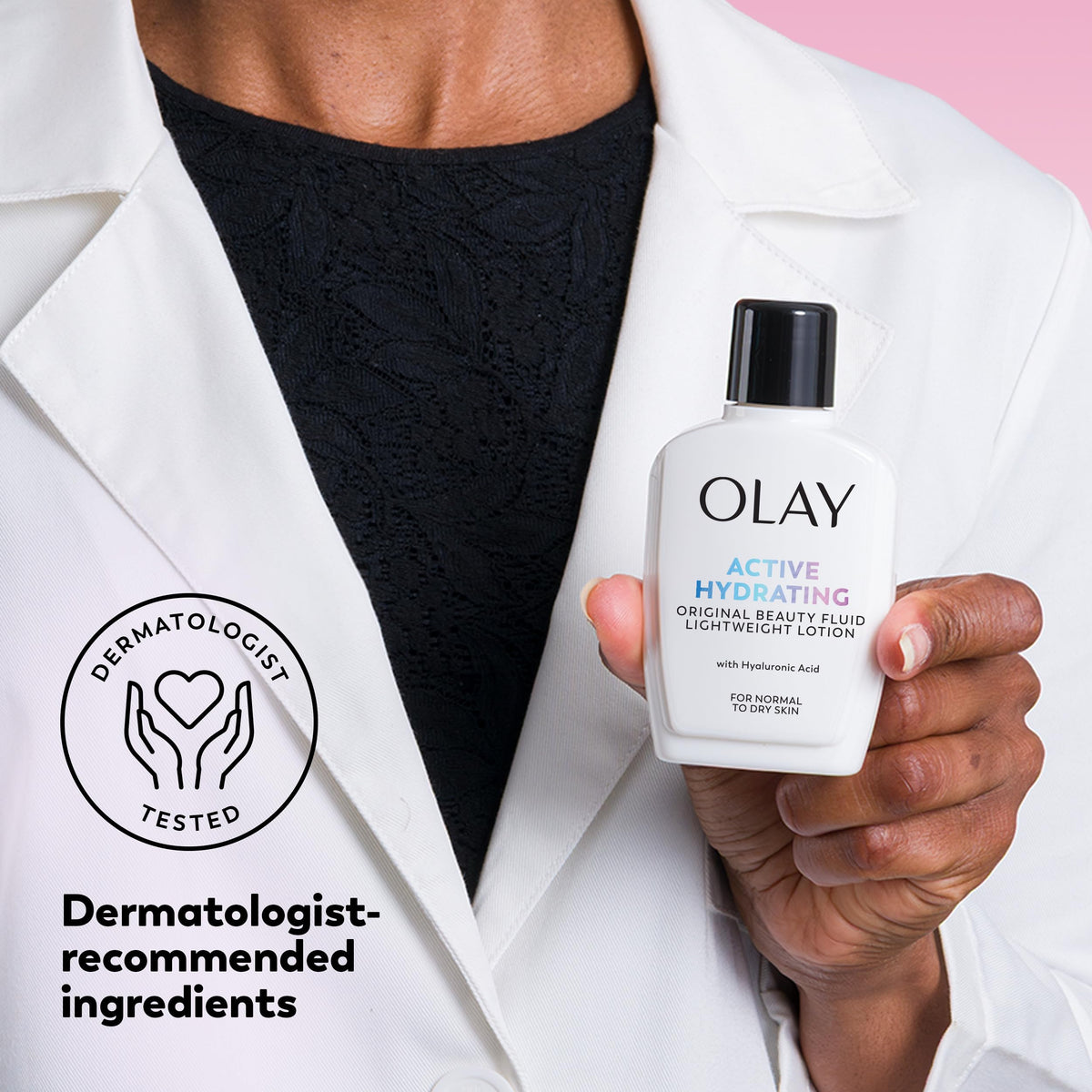 Olay being applied in morning skincare routine for hydrated, makeup-ready skin