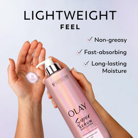 Olay before and after comparison showing brighter, more even skin tone