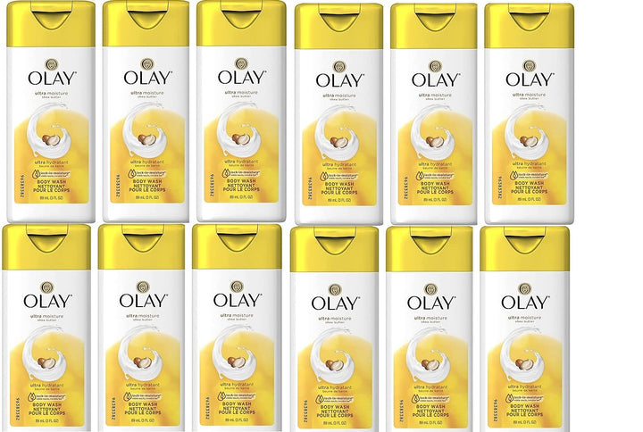Olay front packaging showing 3oz bottle and moisturizing shea butter benefit